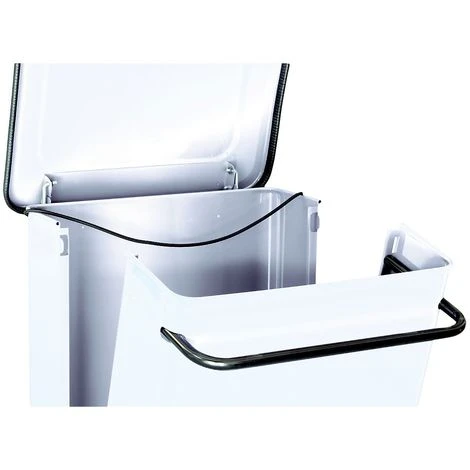 CERTEO Conteneur Mobile à Pédale Avec Frontale Amovible | Acier Peint époxy | Blanc | 70 Litres | 480x420x755 | Conticolor | 1 - Blanc – Image 3
