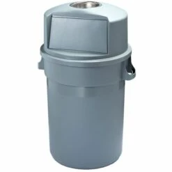 CERTEO Conteneur à Trappe Push Avec Cendrier | Polypropylène | Gris | 120 Litres | 630x970 | Maxipush | 1 Pièce | Medial