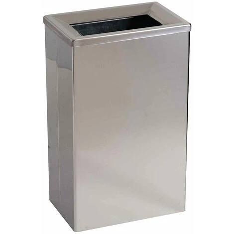 CERTEO Corbeille | Acier Inoxydable | Brillant | 25 Litres | 300x200x500 | Bob | 1 Pièce | Medial