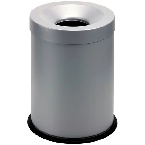 CERTEO Corbeille Anti-feu | Acier Peint époxy | Gris | 15 Litres | 266x330 | Grisú | 1 Pièce | Medial - Gris