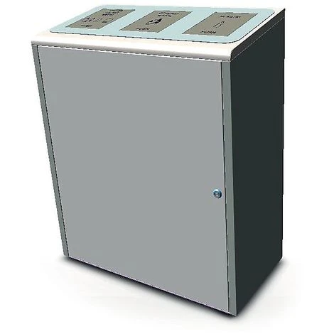 MEDIAL Borne à Déchets Pour Le Tri Sélectif | Acier Inoxydable | Brossé | 3 X 40 Litres | 790x390x960 | Malta | 1 Pièce |