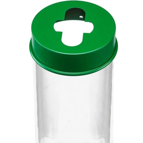 CERTEO Collecteur Pour Produits Recyclables | Acier Peint époxy Et Polycarbonate| Revêtement époxy | Gris étendard | 10 Litres - Transparent – Image 2