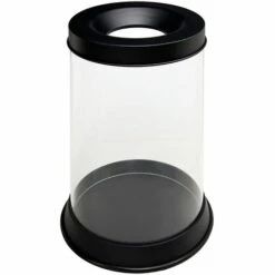 CERTEO Corbeille Anti-feu | Acier Peint époxy Et PMMA | Revêtement époxy | Noir étendard | 110 Litres | 510x675 | Grisú Kril | - Noir