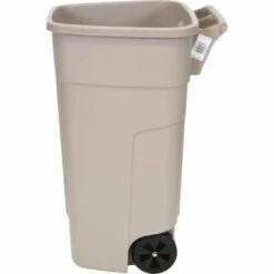 RUBBERMAID Conteneur Carré 2 Roues, Capacité 100l Coloris Beige