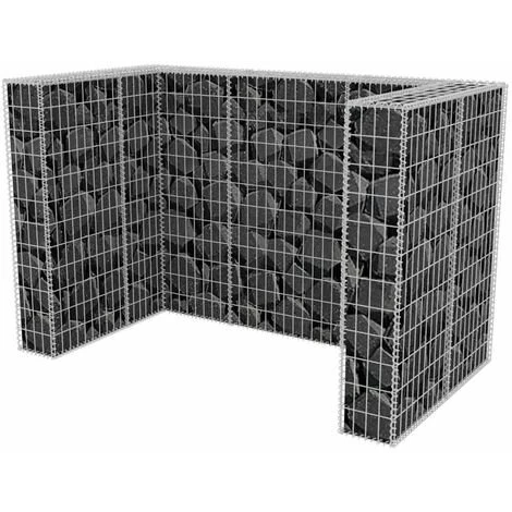 YOUTHUP Cadre à Gabion De Poubelle Double Acier 180 X 100 X 120 Cm – Image 4