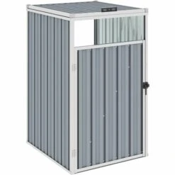 VidaXL Abri De Poubelle Gris 72x81x121 Cm Acier - Gris