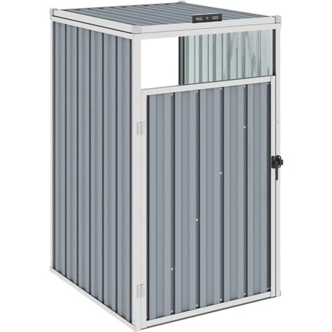 VidaXL Abri De Poubelle Gris 72x81x121 Cm Acier - Gris