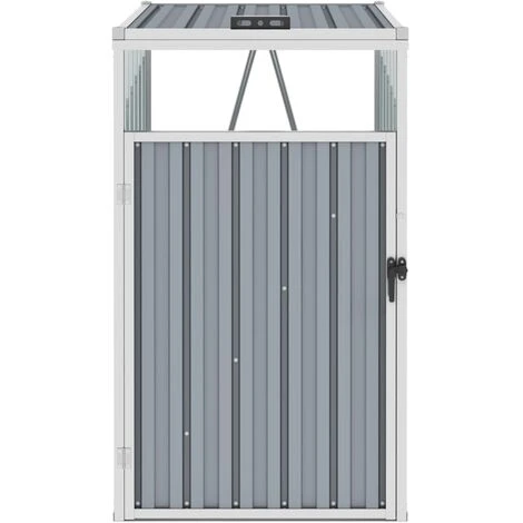 VidaXL Abri De Poubelle Gris 72x81x121 Cm Acier - Gris – Image 2