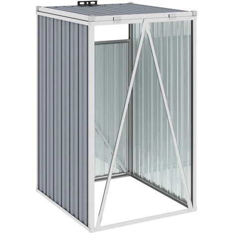 VidaXL Abri De Poubelle Gris 72x81x121 Cm Acier - Gris – Image 4