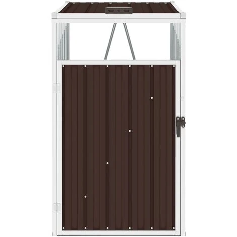 VidaXL Abri De Poubelle Marron 72x81x121 Cm Acier - Brun – Image 2