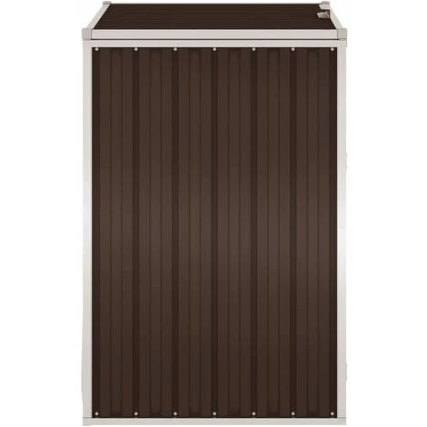VidaXL Abri De Poubelle Marron 72x81x121 Cm Acier - Brun – Image 3