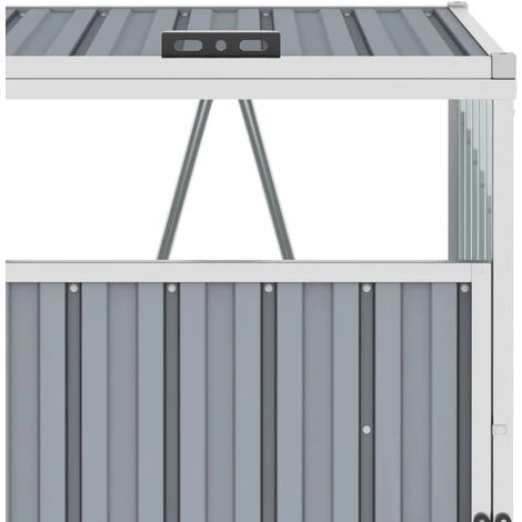 VidaXL Abri De Poubelle Triple Gris 213x81x121 Cm Acier - Gris – Image 4