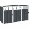 Abri De Poubelle Triple Anthracite 213x81x121 Cm Acier VidaXL