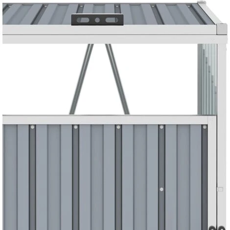 VidaXL Abri De Poubelle Quadruple Gris 286x81x121 Cm Acier - Gris – Image 4