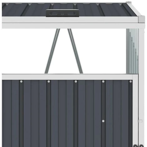 VidaXL Abri De Poubelle Quadruple Anthracite 286x81x121 Cm Acier - Anthracite – Image 4