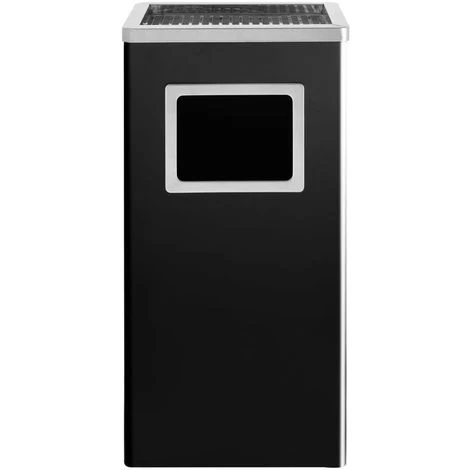 Topdeal Poubelle à Cendrier D'Hôtel 45 L Acier Noir – Image 2