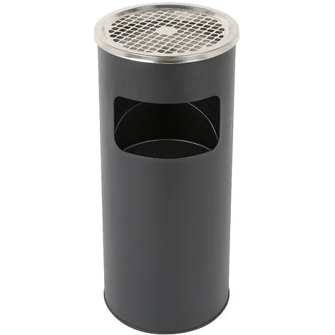 BATHRINS Cendrier Extérieur Intérieur sur Pied Poubelle en Acier Noir Chormé 12 L – Image 2