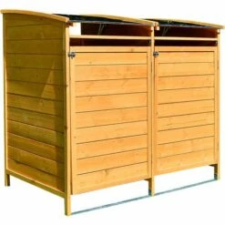 Melko Poubelle 240 Litres En Bois 140 X 85 X 127 Cm Habillage De La Poubelle, Y Compris Paroi Arrière