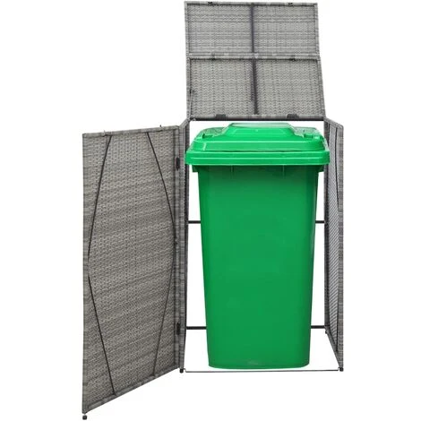 ASUPERMALL Abri De Poubelle Simple Anthracite 76x78x120 Cm Resine Tressee – Image 4