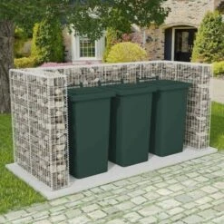 TRUE DEAL Cadre De Gabion De Poubelle Triple Acier 250 X 100 X 120 Cm
