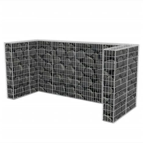 TRUE DEAL Cadre De Gabion De Poubelle Triple Acier 250 X 100 X 120 Cm – Image 5