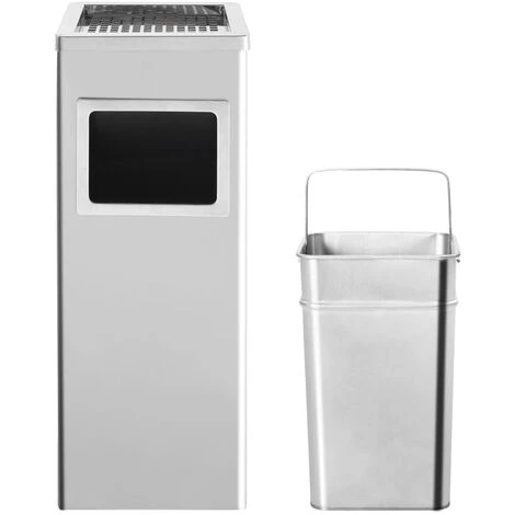 YOUTHUP Poubelle à Cendrier D'h?tel 36 L Acier Inoxydable - Argent – Image 3