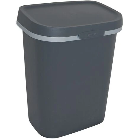 Poubelle Curver Mistral Flat 10L PVC Recyclé Anthracite - Anthracite