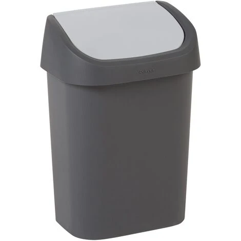 Poubelle Curver Mistral Swing 10L PVC Recyclé Anthracite/gris Clair - Anthracite/Gris Clair