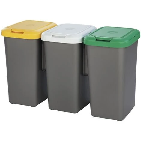 TONTARELLI 3x25L Poubelles De Recyclage En Plastique 79 X 33 X 48 Cm - Multicolor