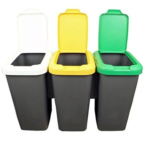 TONTARELLI 3x25L Poubelles De Recyclage En Plastique 79 X 33 X 48 Cm - Multicolor – Image 3