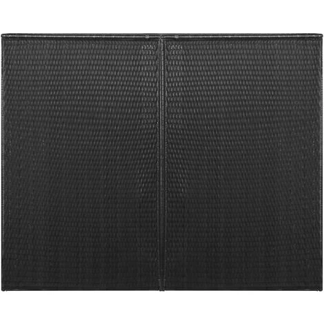 ASUPERMALL Abri Pour Poubelle Double Noir 153x78x120 Cm Resine Tressee – Image 5