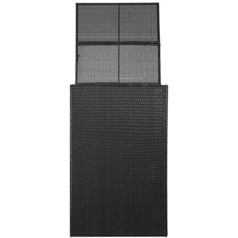 ASUPERMALL Abri De Poubelle Simple Noir 76x78x120 Cm Resine Tressee – Image 3