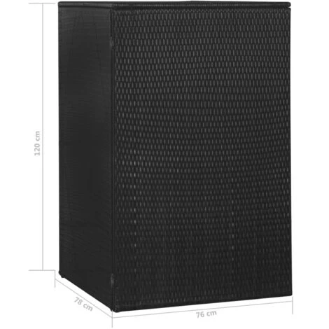 ASUPERMALL Abri De Poubelle Simple Noir 76x78x120 Cm Resine Tressee – Image 5