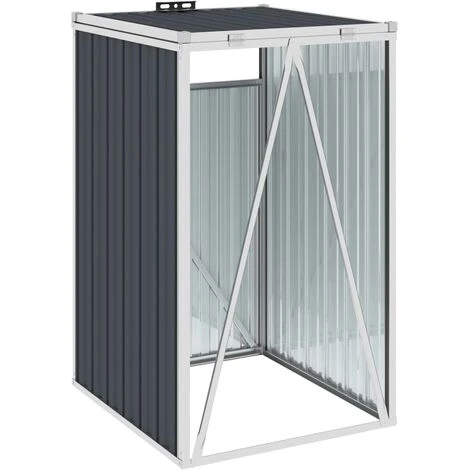 TRUE DEAL Abri De Poubelle Anthracite 72x81x121 Cm Acier – Image 4