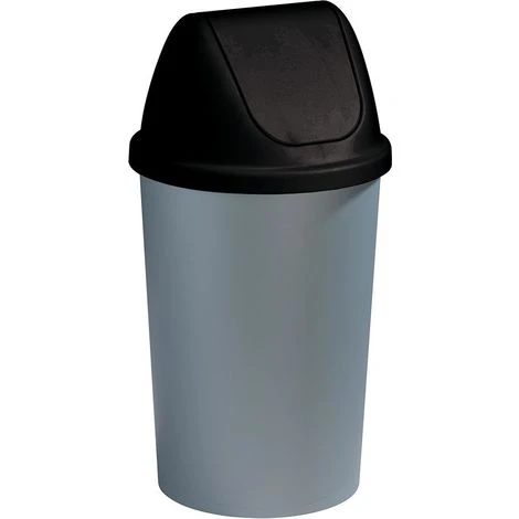 SUNWARE Poubelle 45 L Avec Couvercle Bombé Twinga Noir - Gris