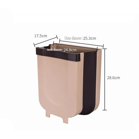 HAPPYSHOPPING Poubelle Suspendue, Poubelle De Cuisine Portable, Poubelle Suspendue Dans La Voiture, Grand Kaki - Grand Kaki – Image 3