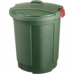 SUNWARE Poubelle De Jardin Couvercle Et Poignées 75 L Megano Vert- Plastique Vert - Vert- Plastique