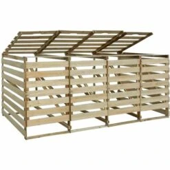 ASUPERMALL Abri Pour Poubelles Sur Roulettes Quadruple Pinede 240 L