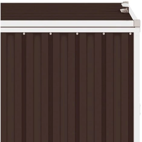 TRUE DEAL Abri De Poubelle Triple Marron 213x81x121 Cm Acier – Image 3