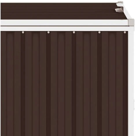 TRUE DEAL Abri De Poubelle Quadruple Marron 286x81x121 Cm Acier – Image 3