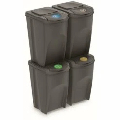 Prosperplast Lot De 4 Cubes De Recyclage 140 L Sortibox En Plastique Gris 4 X 35 L - Gris