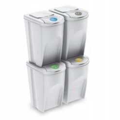 Prosperplast Lot De 4 Cubes De Recyclage 140 L Sortibox En Plastique Blanc 4 X 35 L - Blanc