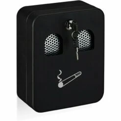 Relaxdays Cendrier Mural Pour Extérieur, Matériel De Montage Et Clé, Résistant Aux Intempéries, 20 X 16 X 8,5 Cm, Noir