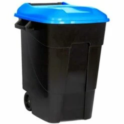 INDUSTRIAS TAYG Poubelle à Roulettes Avec Couvercle 100 Litres, Couvercle En Plastique Noir, Bleu Tayg 420023