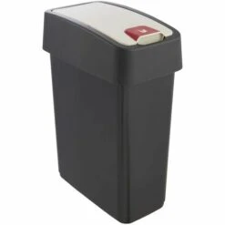 KEEEPER Poubelle Premium Avec Couvercle à Charnière, Soft Touch, 10 L, Magne, Gris Graphite