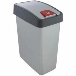 KEEEPER Poubelle Premium Avec Couvercle, Soft Touch, 25 L, Magne, Magne, Argent