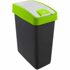 KEEEPER Poubelle Premium Avec Couvercle à Charnière, Soft Touch, 25 L, Magne, Vert