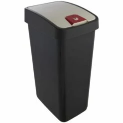 KEEEPER Poubelle Premium Avec Couvercle, Soft Touch, 45 L, Magne, Magne, Gris Graphite