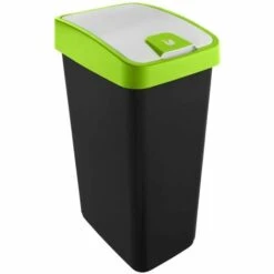 KEEEPER Poubelle Premium Avec Couvercle, Soft Touch, 45 L, Magne, Magne, Vert