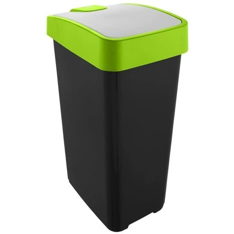 KEEEPER Poubelle Premium Avec Couvercle, Soft Touch, 45 L, Magne, Magne, Vert – Image 2